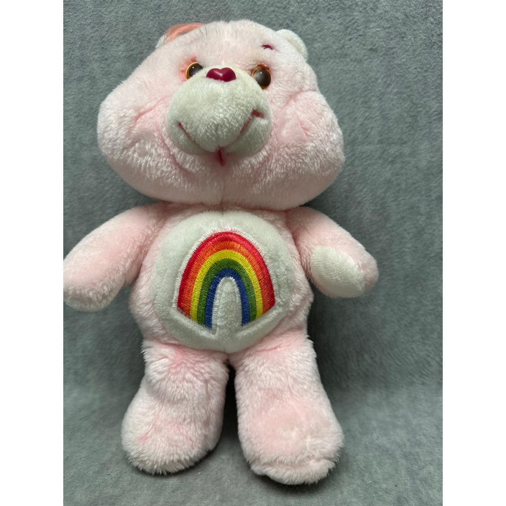 Kenner Care Bears Cheer Bear Pink Rainbow Plush Vintage 1983 13 Inch
